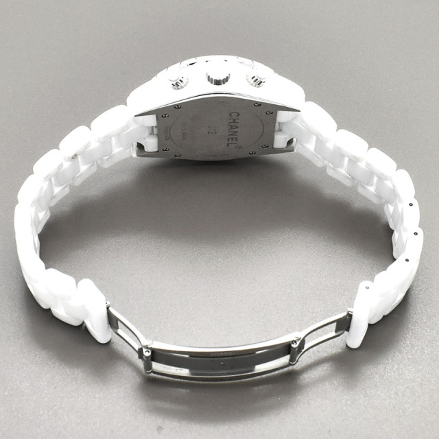 シャネル CHANEL J12 クロノグラフ ホワイトセラミック Ref.H2009 9Pダイヤ 自動巻 41mm USED 中古