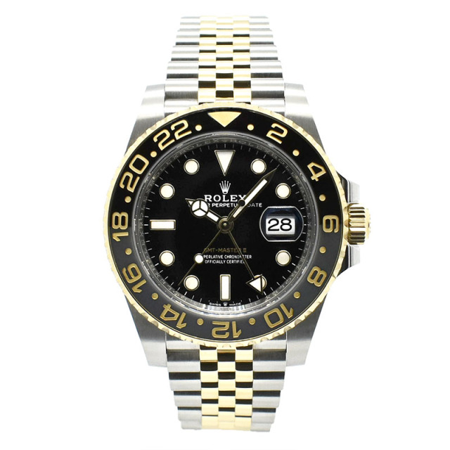 ロレックス　ROLEX　GMTマスター2　Ref.126713GRNR　ブラック/グレーベゼル　18KYG/SS　40mm　USED　中古