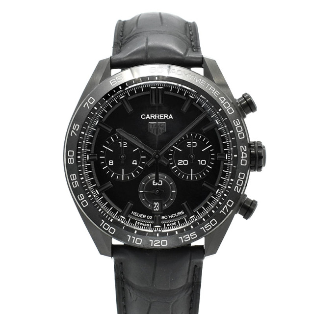 タグホイヤー　TAG HEUER　カレラ キャリバーホイヤー02 クロノグラフ ジャパン ブラックエディション　CBN2A1G.FC6501　日本300本限定　44mm　USED　中古