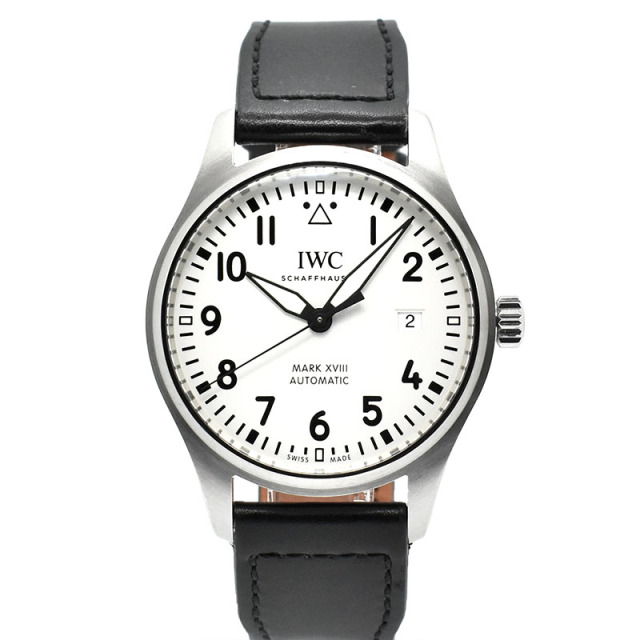 IWC　パイロットウォッチ　マーク18　IW327002　40mm　シルバー　革　USED　中古