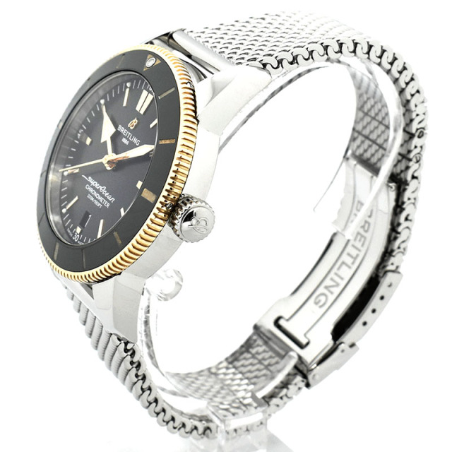 ブライトリング BREITLING スーパーオーシャンヘリテージ B20 オートマティック 44 UB2030121B1A1 SS/18KRG ブラック USED 中古