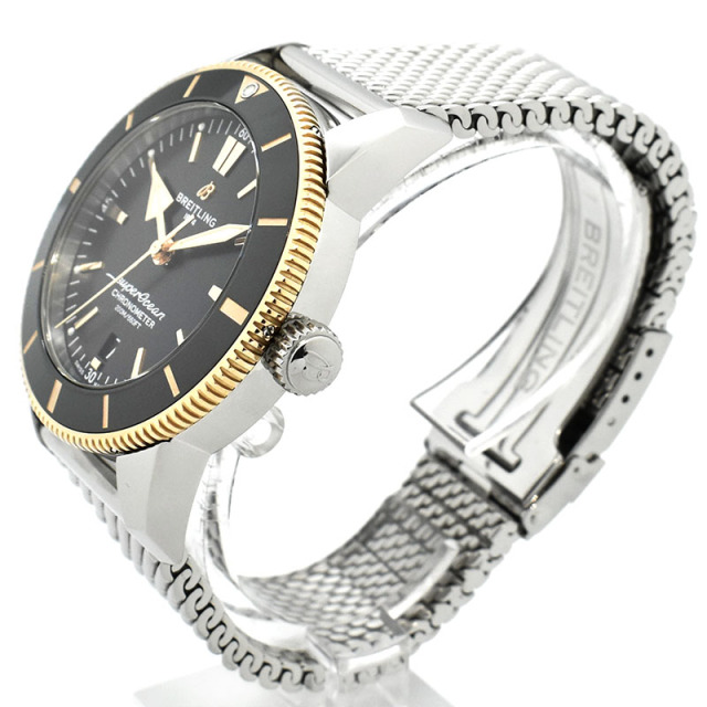 ブライトリング BREITLING スーパーオーシャンヘリテージ B20 オートマティック 44 UB2030121B1A1 SS/18KRG ブラック USED 中古