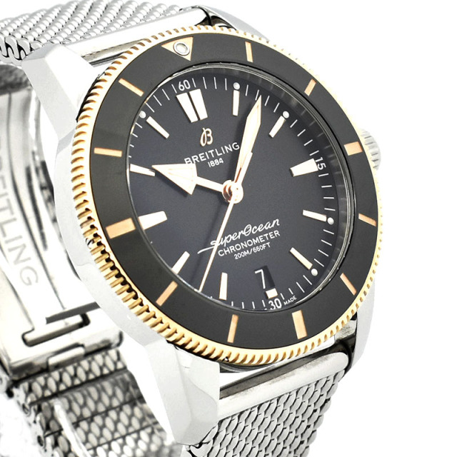 ブライトリング BREITLING スーパーオーシャンヘリテージ B20 オートマティック 44 UB2030121B1A1 SS/18KRG ブラック USED 中古