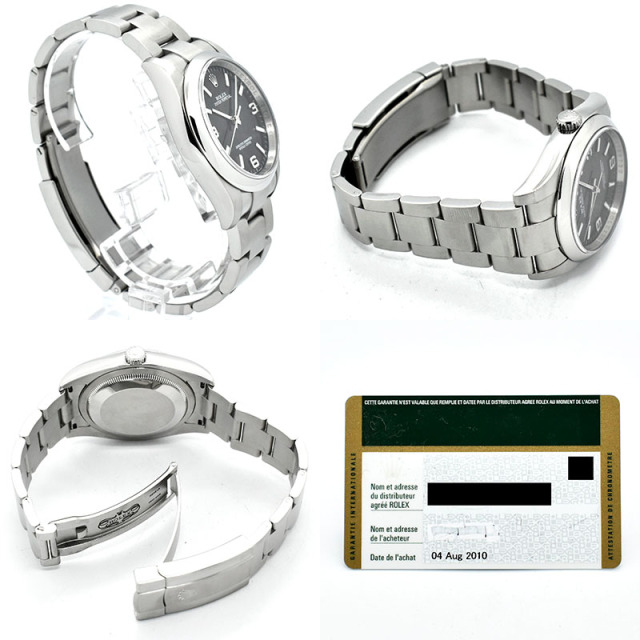 ロレックス ROLEX オイスターパーペチュアル Ref.116000 ブラック369 36mm SS 日本限定 V番 USED 中古
