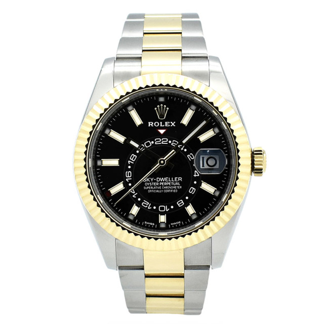 ロレックス　ROLEX　スカイドゥエラー　Ref.326933　SS×YG　ブラック　42mm　USED　中古