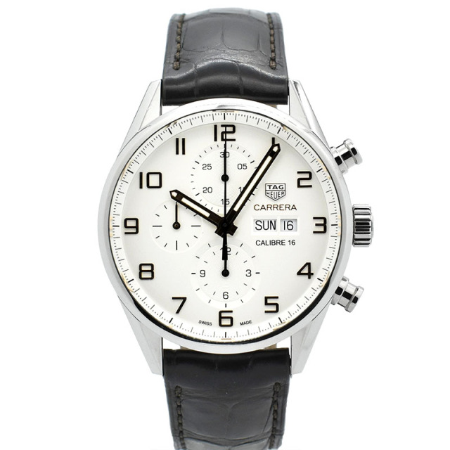 タグホイヤー　TAG HEUER　カレラ クロノグラフ エレガンス キャリバー16　CV2A1AC.FC6380　シルバー　43mm　USED　中古