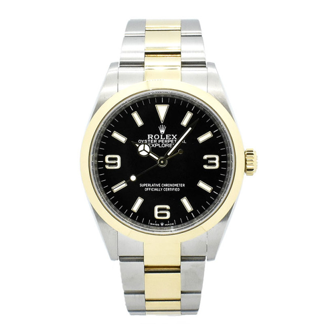 ロレックス　ROLEX　エクスプローラー36　Ref.124273　36mm　ブラック　18KYG/SS　USED　中古