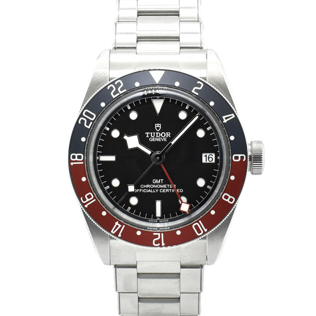 チューダー(チュードル)　TUDOR　ヘリテージ ブラックベイ GMT 青赤ベゼル　Ref.79830RB　41mm　ブラック　USED　中古