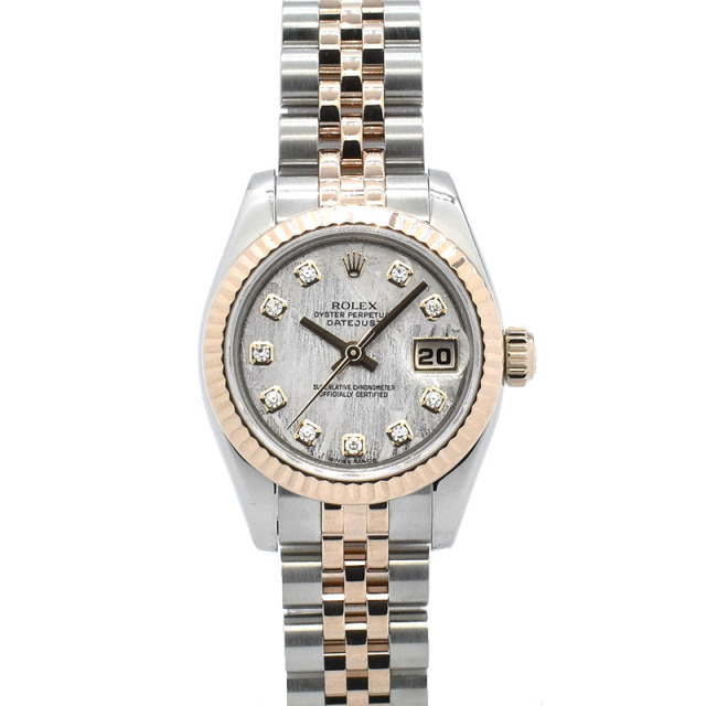 ロレックス ROLEX デイトジャスト Ref.179171G メテオライト/10Pダイヤ V番 26mm USED 中古