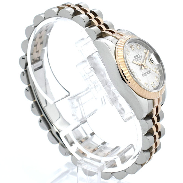 ロレックス ROLEX デイトジャスト Ref.179171G メテオライト/10Pダイヤ V番 26mm USED 中古