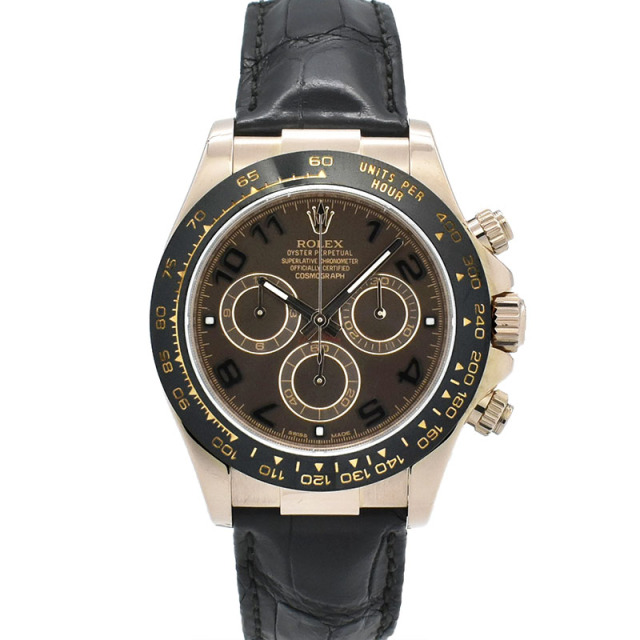 ロレックス　ROLEX　デイトナ　Ref.116515LN　18KERG　40mm　チョコレートブラウン　革ベルト　ランダム番　USED　中古