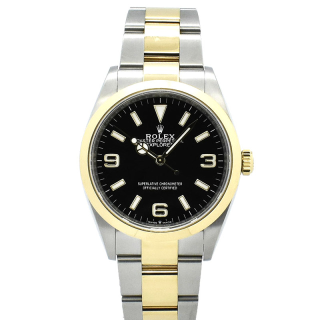 ロレックス　ROLEX　エクスプローラー36　Ref.124273　36mm　ブラック　18KYG/SS　USED　中古