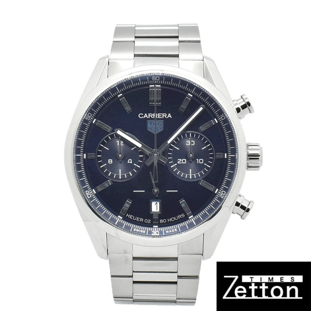 タグホイヤー　TAG HEUER　カレラ キャリバーホイヤー02 クロノグラフ　CBN2011.BA0642　ブルー　42mm　USED　中古