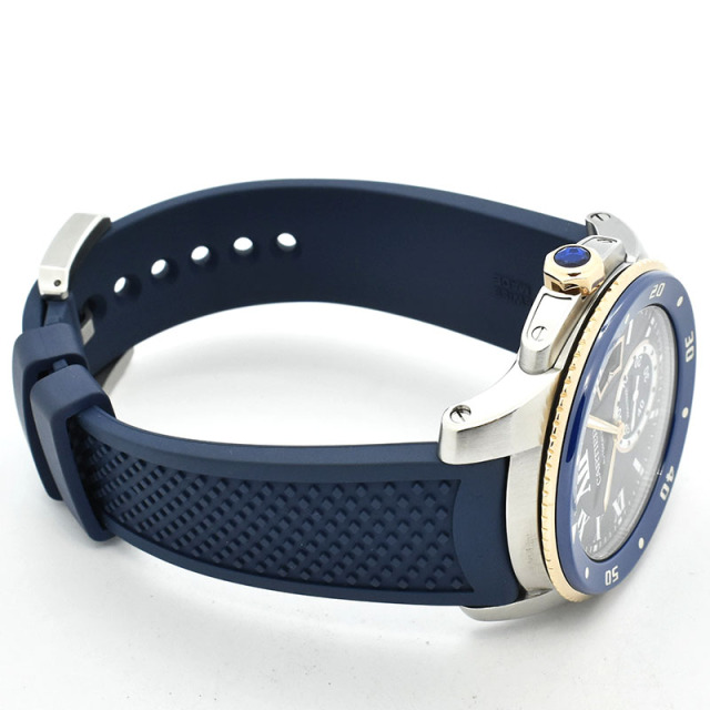 カルティエ CARTIER カリブル ドゥ カルティエ ダイバー W2CA0008 ブルー 42mm SS/18KPG USED 中古