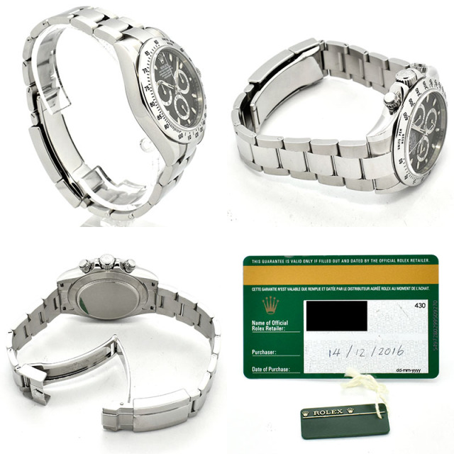 ロレックス ROLEX デイトナ Ref.116520 SS ブラック ランダム番 鏡面バックル USED 中古