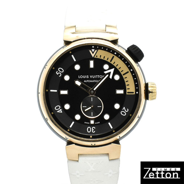 ルイヴィトン　LOUIS VUITTON 　タンブール ストリート ダイバー ブラックブレイズ　QA123Z　44mm　自動巻　USED　中古