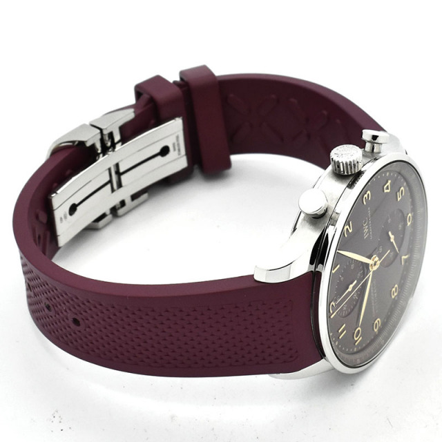 中古 IWC IW371629 ワインレッド メンズ 腕時計 IWC ポルトギーゼ クロノグラフ イヤー オブ ザ ドラゴン IW371629