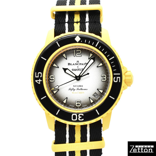 ブランパン×スウォッチ　BLANCPAIN×Swatch　フィフティファゾムス パシフィックオーシャン　SO35P100　バイオセラミック　42.3mm　USED　中古