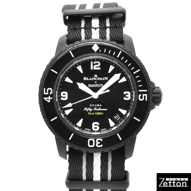 ブランパン×スウォッチ　BLANCPAIN×Swatch　フィフティファゾムス オーシャン オブ ストーム　SO35B400　バイオセラミック　42.3mm　USED　中古