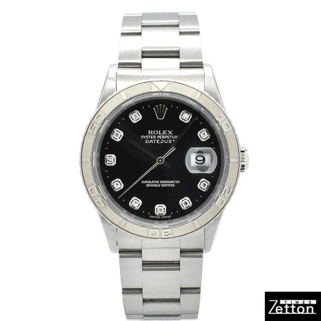 ロレックス ROLEX デイトジャスト サンダーバード Ref.16264G 10Pダイヤ ブラック 36mm K番 USED 中古
