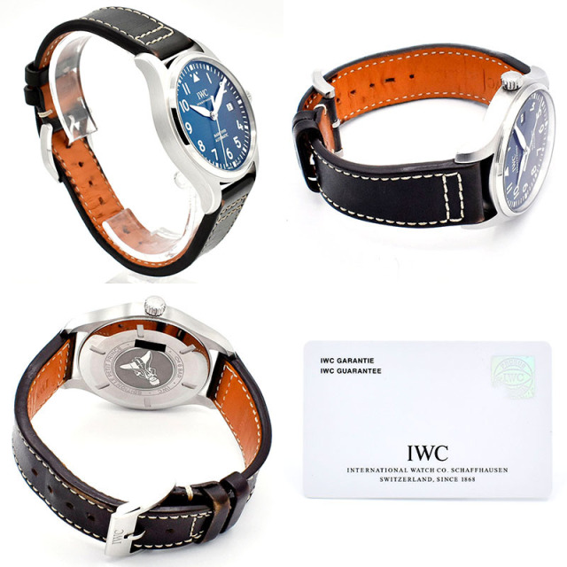 IWC パイロットウォッチ マーク18 プティ・プランス IW327004 ブルー 革ベルト 40mm USED 中古
