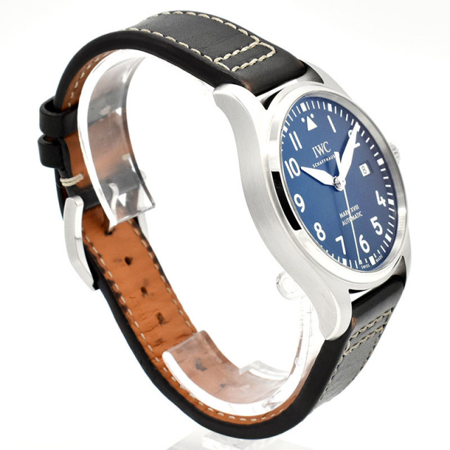 IWC パイロットウォッチ マーク18 プティ・プランス IW327004 ブルー 革ベルト 40mm USED 中古