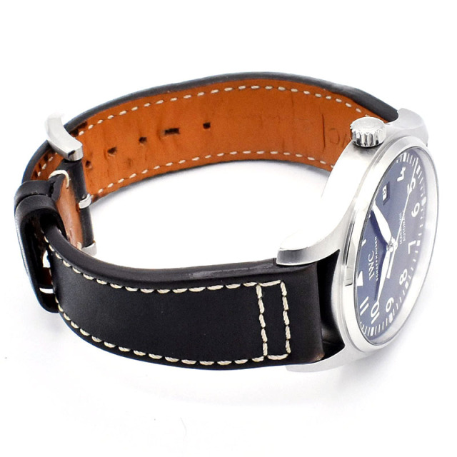 IWC パイロットウォッチ マーク18 プティ・プランス IW327004 ブルー 革ベルト 40mm USED 中古