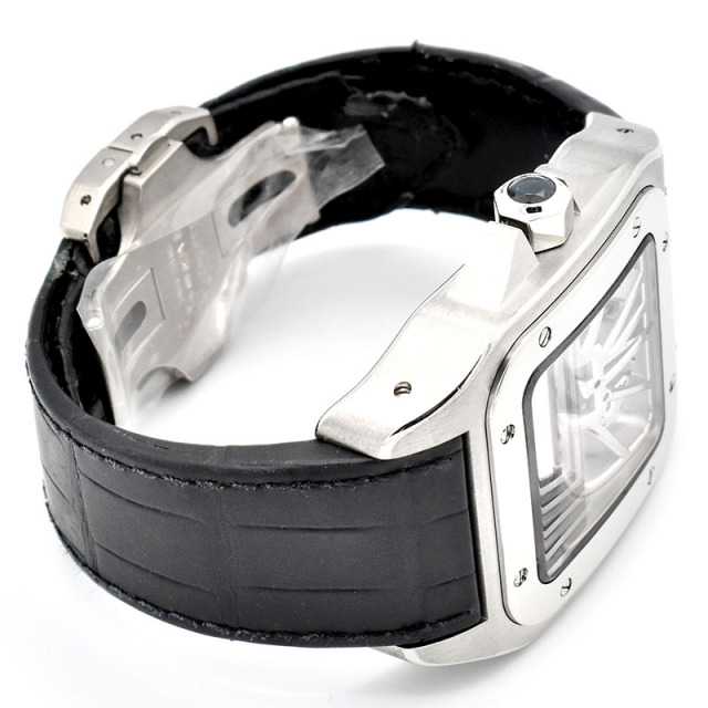 カルティエ CARTIER サントス100 XL スケルトン W2020018 パラジウム 46.5×54.9mm USED 中古
