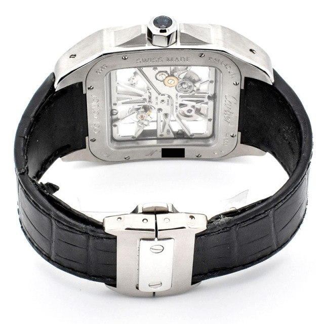 カルティエ CARTIER サントス100 XL スケルトン W2020018 パラジウム 46.5×54.9mm USED 中古