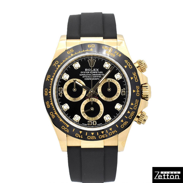 ロレックス ROLEX デイトナ Ref.116518LNG ブラック/8Pダイヤ 18KYG 40mm USED 中古