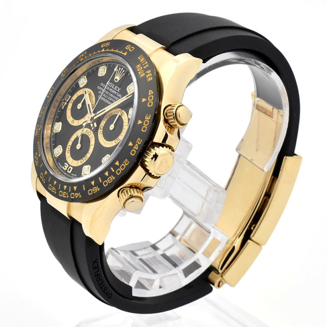 ロレックス ROLEX デイトナ Ref.116518LNG ブラック/8Pダイヤ 18KYG 40mm USED 中古