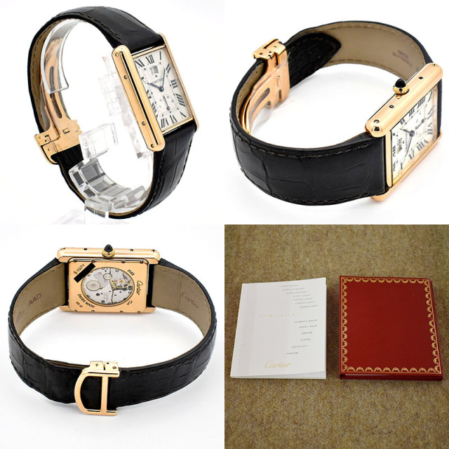 カルティエ CARTIER タンク ルイ カルティエ マニュアルデイト W1560003 39×30mm シルバー 18KPG USED 中古