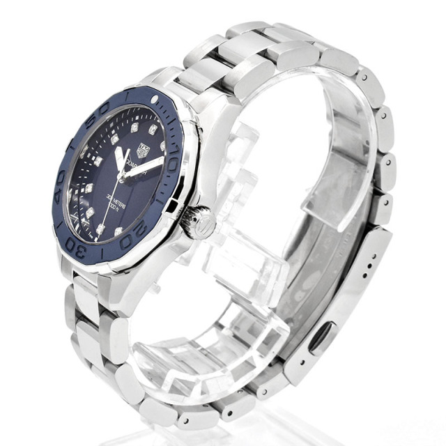 タグホイヤー TAG HEUER アクアレーサー WAY131L.BA0748 ブルーシェル/11Pダイヤ 35mm クォーツ USED 中古