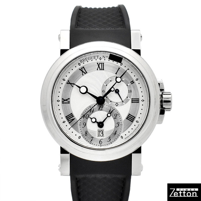 ブレゲ　BREGUET　マリーン GMT　5857ST/12/5ZU　SS　シルバー　42mm　ラバー　USED　中古