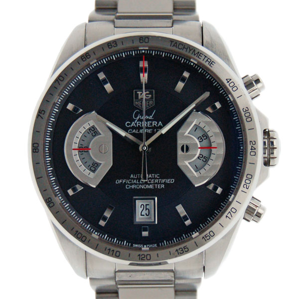 タグホイヤー　TAG HEUER　グランドカレラ　クロノグラフ　CAV511A.BA0902　キャリバー17RS　ブラック　43mm　USED　中古