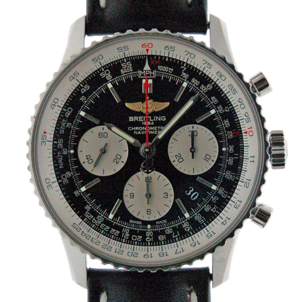 ブライトリング　BREITLING　ナビタイマー01　A022B01KBA　自動巻　ブラック　SS　革　43mm　USED　中古