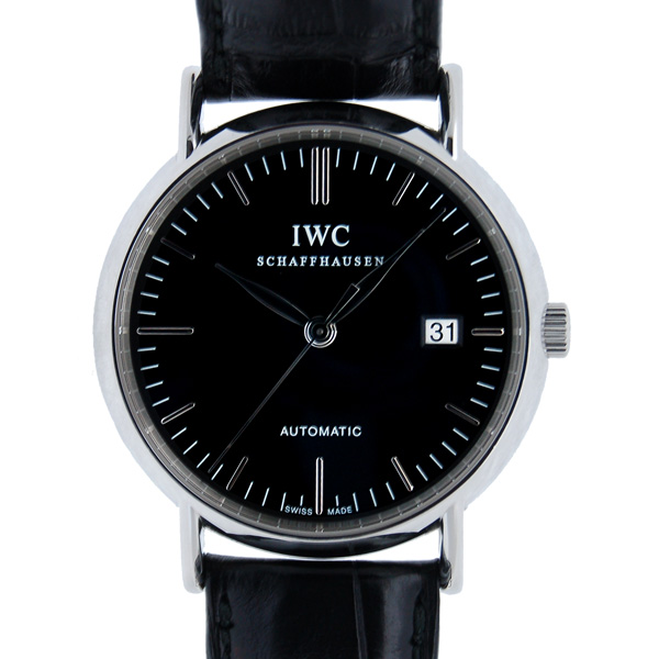 IWC　ポートフィノ　IW356305　自動巻　ブラック　39mm　革ベルト　USED　中古