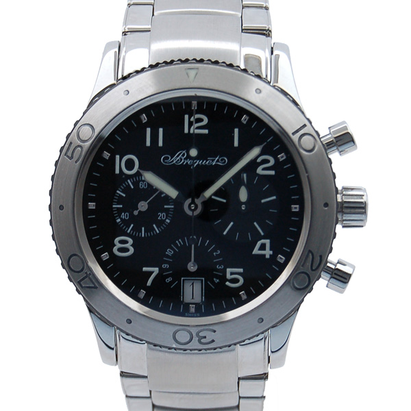 ブレゲ　BREGUET　トランスアトランティック　Type20　3820ST/H2/SW9　フライバッククロノ　SS　ブラック　USED　中古