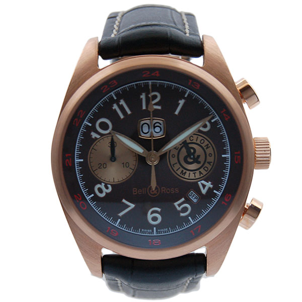 ベル＆ロス　BELL＆ROSS　126XL　18KRG　43mm　ブラウン　アニュアルカレンダー　世界99本限定　革ベルト　USED　中古