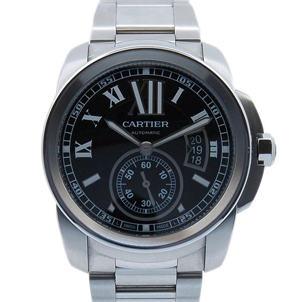 カルティエ　CARTIER　カリブル　ドゥ　カルティエ　W7100016　SS　ブラック　メンズ　自動巻　SSブレス　USED　中古