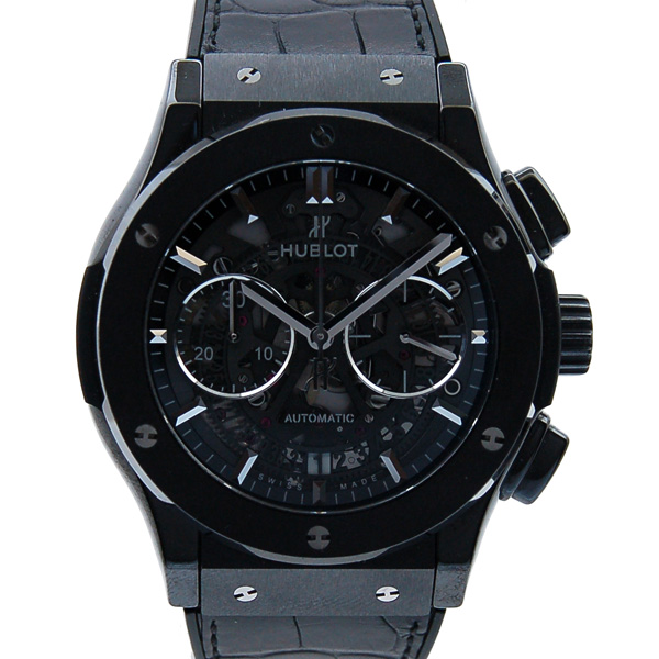 ウブロ　HUBLOT　クラシックフュージョン　アエロ クロノグラフ ブラックマジック 525.CM.0170.LR　45mm　セラミック　USED　中古