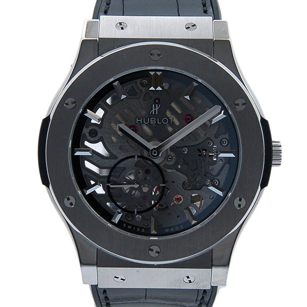 ウブロ　HUBLOT　クラシックフュージョン　クラシコ　ウルトラシン　スケルトン　515.NX.0170.LR　USED　中古