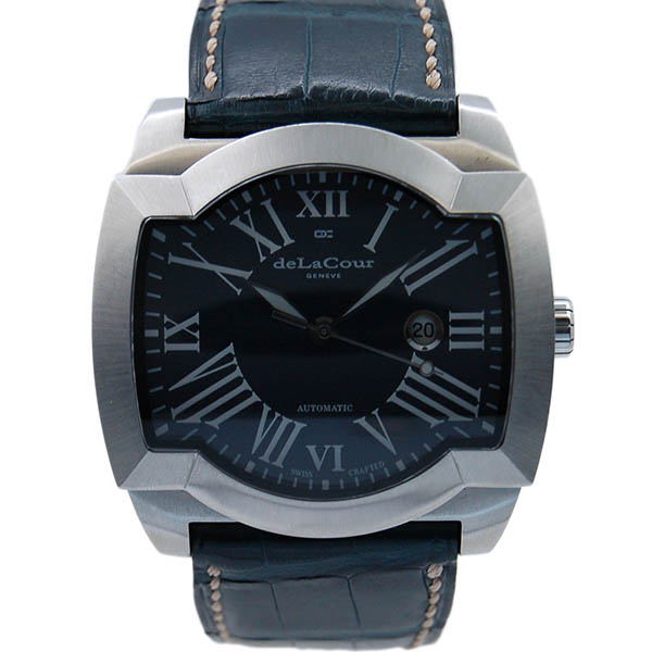 ドゥラクール DELACOUR　サクラクラシック　２２２本限定　ブラック　革ベルト　USED　中古