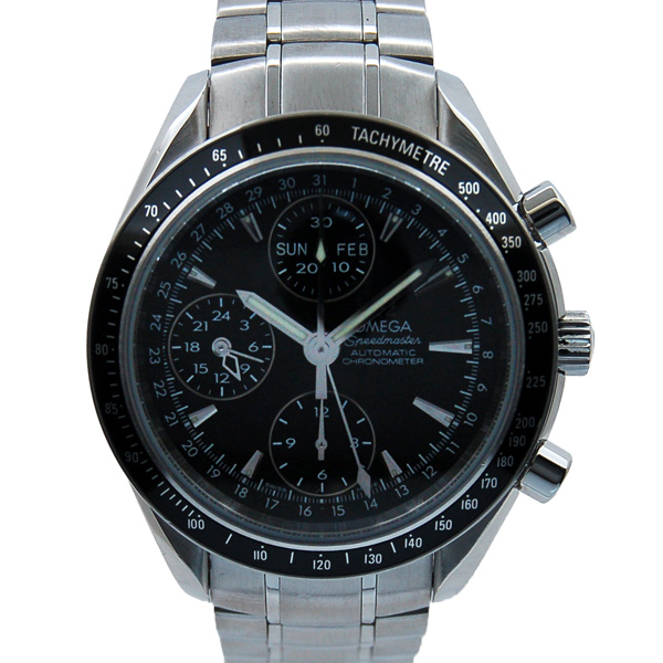 オメガ　OMEGA　スピードマスター　デイデイト　3220.50　自動巻　メンズ　SS　ブラック　USED　中古
