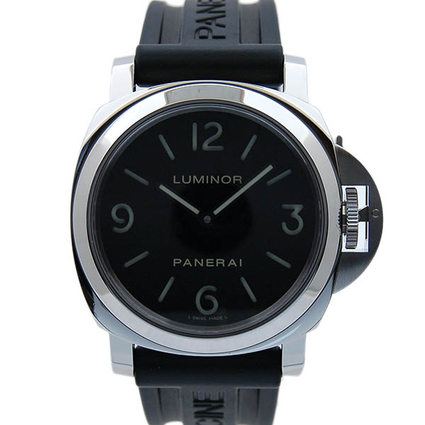 パネライ　PANERAI　ルミノールベース　PAM00112　44mm　SS　ブラック　手巻き　ウラスケ　USED　中古