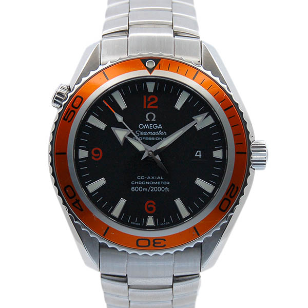 オメガ　OMEGA　シーマスター　プラネットオーシャン　2208.50　SS　45mm　オレンジ　USED　中古