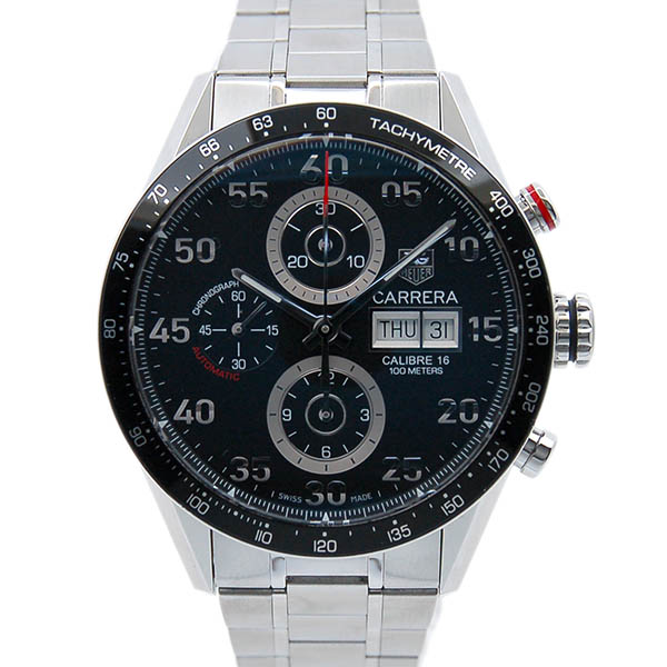 タグホイヤー　TAG HEUER　カレラ　タキメトリック　クロノデイデイト　ブラック　CV2A10.BA0796　自動巻　SS　USED　中古
