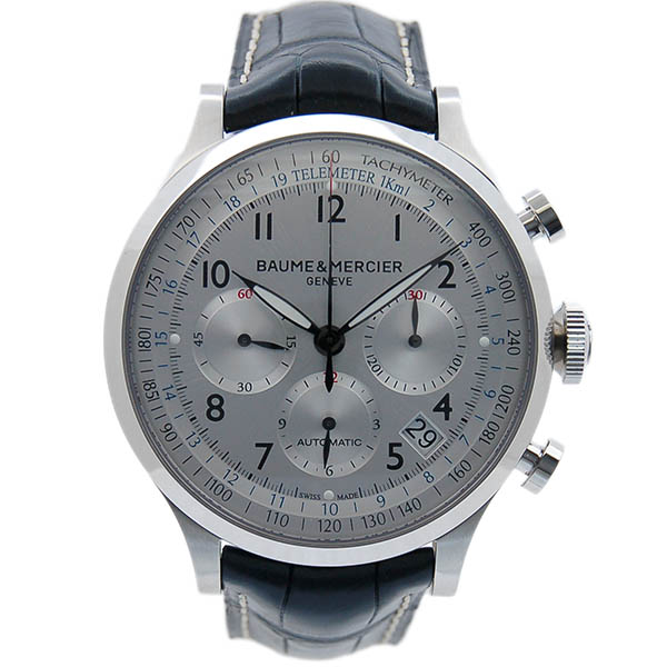 ボーム＆メルシェ　BAUME&MERCIER　ケープランド　クロノグラフ　MOA10063　シルバー　44mm　革ベルト　未使用品