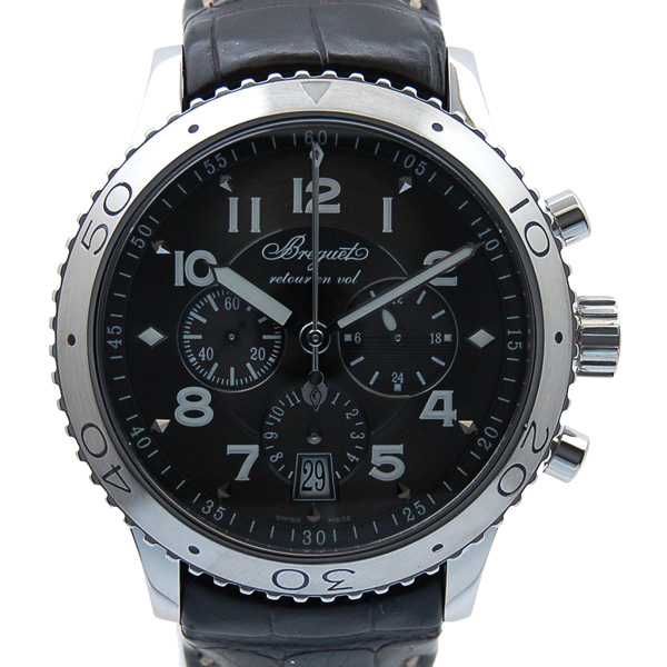 ブレゲ　BREGUET　トランスアトランティック　タイプ21　3810ST/92/9ZU　グレー　革ベルト　USED　中古