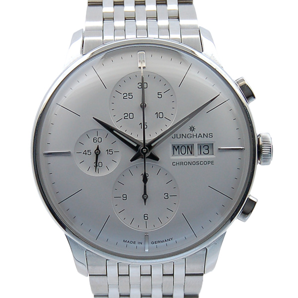ユンハンス　JUNGHANS　マイスター　クロノスコープ　027/4121.44　SS　シルバー　USED　中古